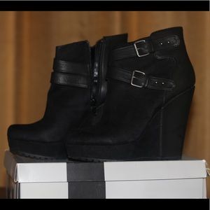 Suede Wedge Bootie